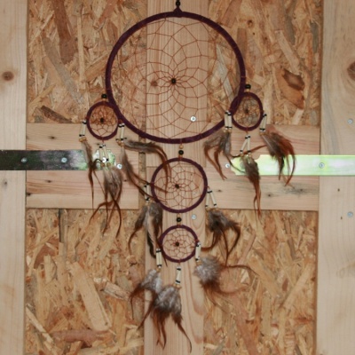Dream Catcher met kralen paars Ø 21cm